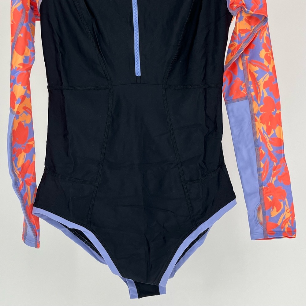 PRANA NWT MCKAYLA ONE PIECE SWIMSUIT IN BLACK COLORBLOCK MORNING GLORY MED LARGE - Picture 9 of 15